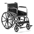 KosmoCare Dura Rexine Wheelchair | Self-Propelled & Attendant Use | Hammered Finish MS Frame | 24" Mag Wheels | Removabl