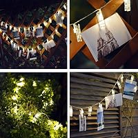 Adurei LED Fotócsipesz Fényfüzér 5m - 50 LED Meleg Fehér Világítás, Távirányítós, Elemes, 8 Fénymód, Bel- és Kültéri Használatra, Vízálló 4