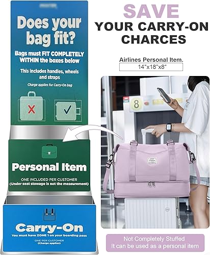 Miniatura 8 de Bolsas de fin de semana para mujer bolsa de transporte bolsa de noche con funda de carrito bolsa de gimnasio deportiva bolsa de viaje para mujer