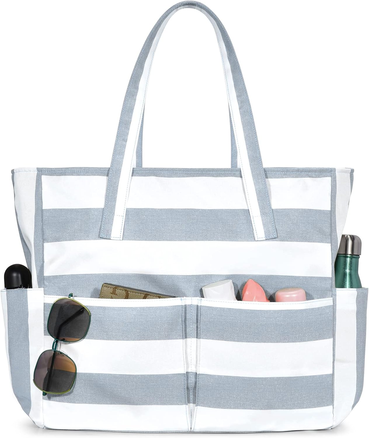 oscaurt Beach Bags for Women Large Waterproof Sandproof Beach Tote Swim Pool Bag with Zipper for Travel Vacation Essentials - Image 7