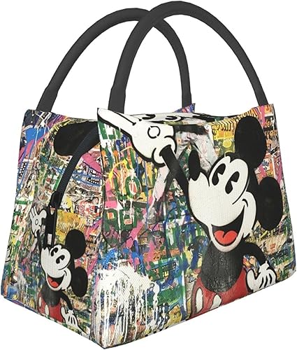 STikid Lonchera de dibujos animados para mujer, reutilizable, aislada, para oficina, trabajo, picnic, senderismo