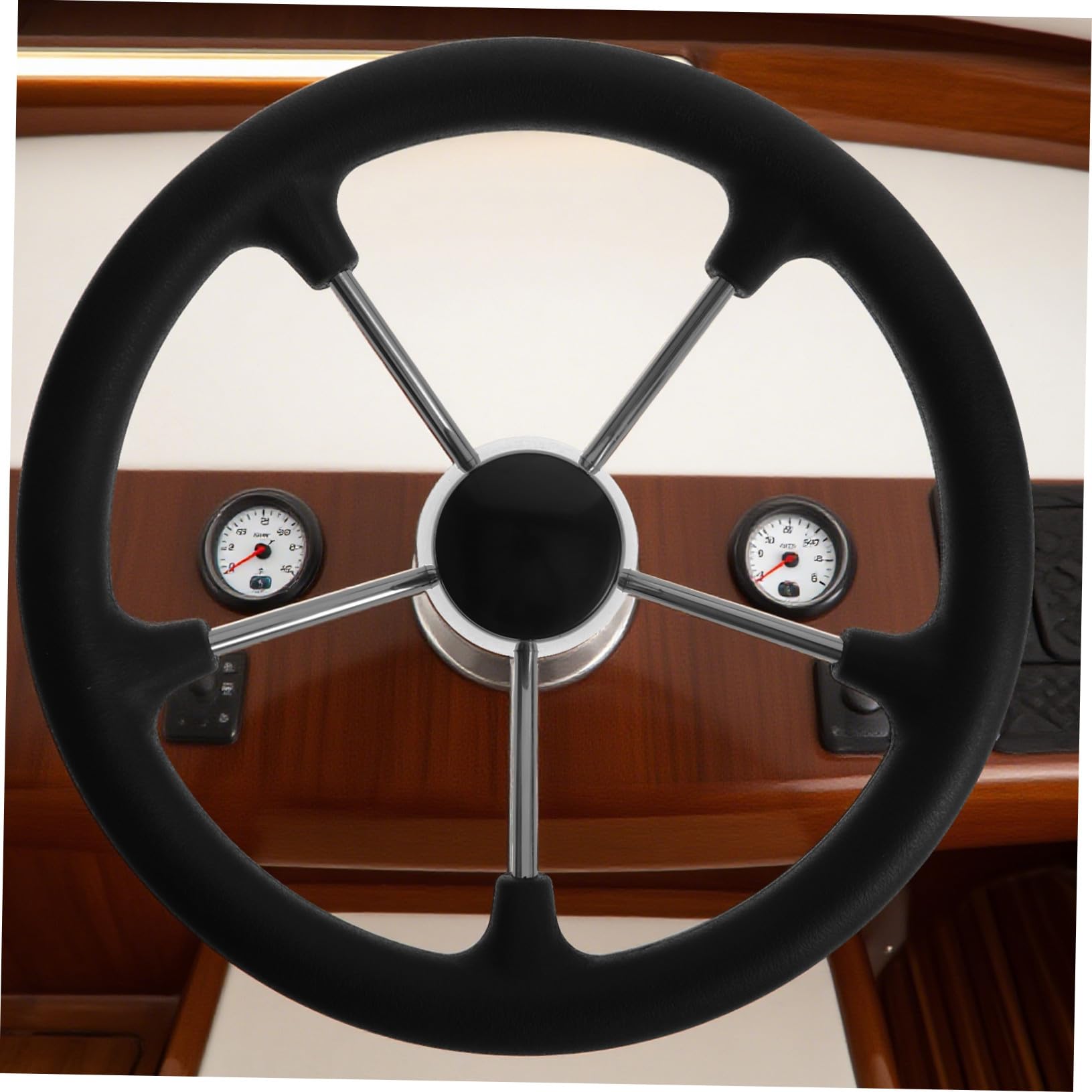 Mipcase Volante Per Barca in Acciaio Inossidabile Da Sostituzione Del Volante Marino Per Sistemi Di Sterzo Di Bass Boat e Yacht