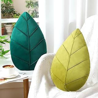 Novabright Set of 2 Leaf Pillows 3D Leaf Shaped Throw Pillows 15