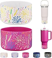 Vista 22 de 2 Piezas Protector de Base de Vaso para Stanley Quencher Adventure 40oz y Stanley IceFlow 20oz 30oz y Compatible con Hydro Flask 12oz 21oz 24oz 3D
