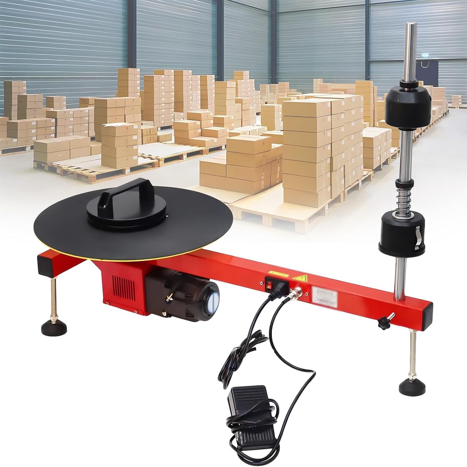 Elektrische Stretchfolien-verpackungsbank, Folienabroller-verpackungsmaschine, Schwerlast-folienwickeltisch Für Palettenkartons, Schrumpffolienverpackung Mit 40 cm Drehteller, Für 20–70 cm Breite
