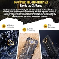 Vista 2 de Ulefone Armor X13 12GB+64GB Smartphone resistente desbloqueado, MTK Helio G36 Android 14, cámara de visión nocturna de 50 MP+24 MP, 6.52 pulgadas