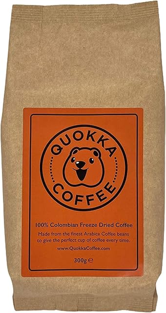 Quokka Coffee- Instant Coffee 300g Pouch (1). Freeze Dried Granulated Coffee, Ethical Arabica Gold Blend. Medium Roast, Smooth To Drink. Premium Pure Colombian Coffee-(1) 300g Pouch