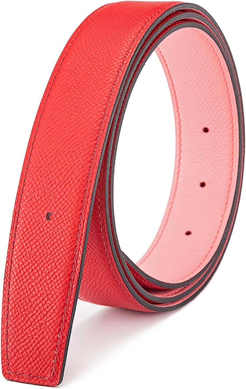 Vatee's Men/Women Reversible Genuine Leather Replacement Belt without Buckle 1.5"/1.25" Wide