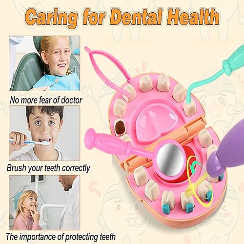 Miniatura 3 de CORPER TOYS Juego de masa de color para dentistas para niños de 4 a 8 años con kit dental de taladro y herramientas de relleno, juego de bricolaje