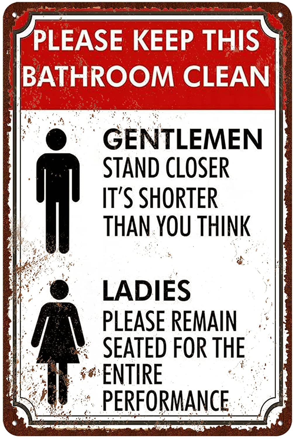 peiyeety Metal Tin Sign Wall Decor BathroomQuote Distressed Rustic Plaque For Home Living Room Bedroom Office Patio Garage Bar She Shed, 6×8 Inch