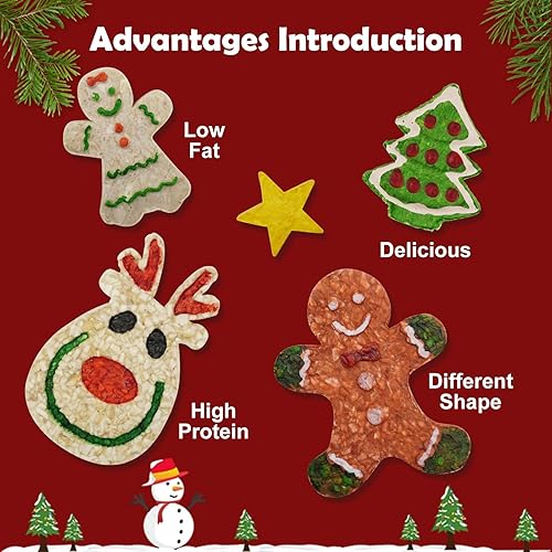 Miniatura 2 de MON2SUN 12 unidades de golosinas navideñas de cuero crudo para perros pequeños