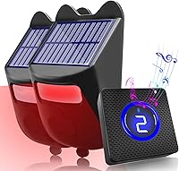 Vista 1 de Alarmas solares inalámbricas para entrada exterior resistente a la intemperie, detector de movimiento y sensor para 1000 pies de largo alcance, sin