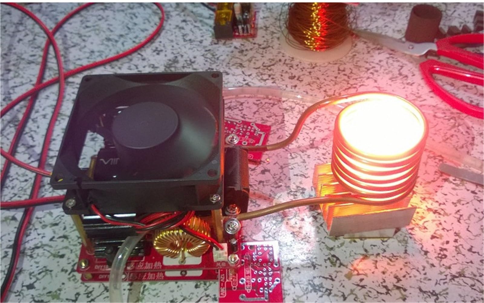 Calentador De Inducción DC 24-36V ZVS, Placa Calefactora, Bobina, Tubo Cobre, Controlador Flyback, Encendido Enfriamiento Recocido DIY