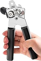 COKORA Manual Can Opener Heavy Duty Stainless Steel Anti-Slip Handles Smooth Edge Bottle Opener for Seniors Kitchen Black