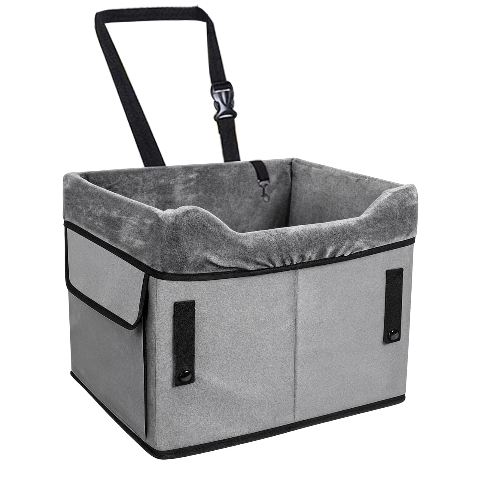 Asiento De Auto Para Cachorros Cama Lavable De Peluche Para Cachorros | Cama De Coche Para Perros Con Bolsillos De Almacenamiento Para Viajes En Vehículo Con Perros De Hasta 11 Kg En Trasero