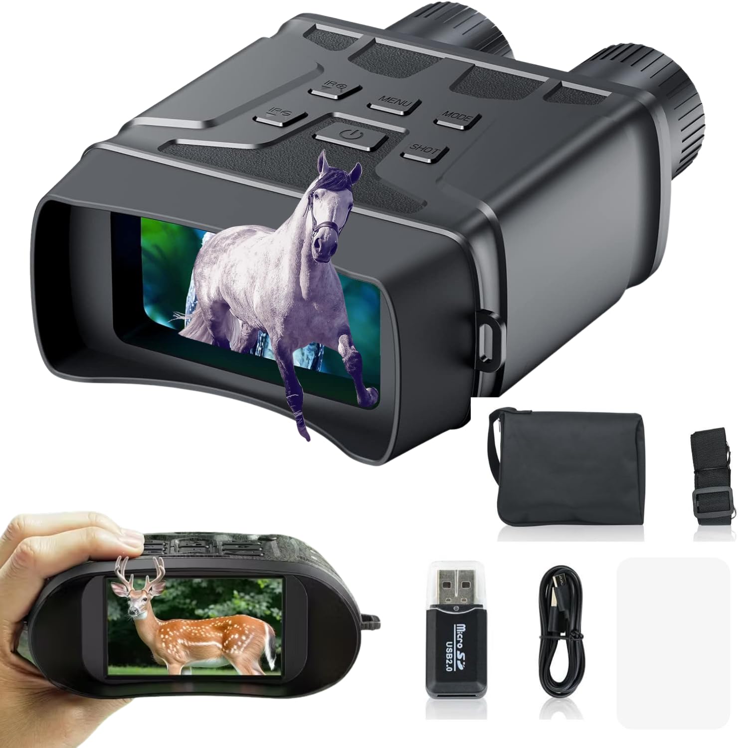 4K 36MP Infrared Binoculars Night Vision Device Scope Infrared Digital Telescope Metal Monoculars Camera for Hunting Camping 5X Zoom, Monocular Telescope, Night Vision for Outdoor Travel-image-14
