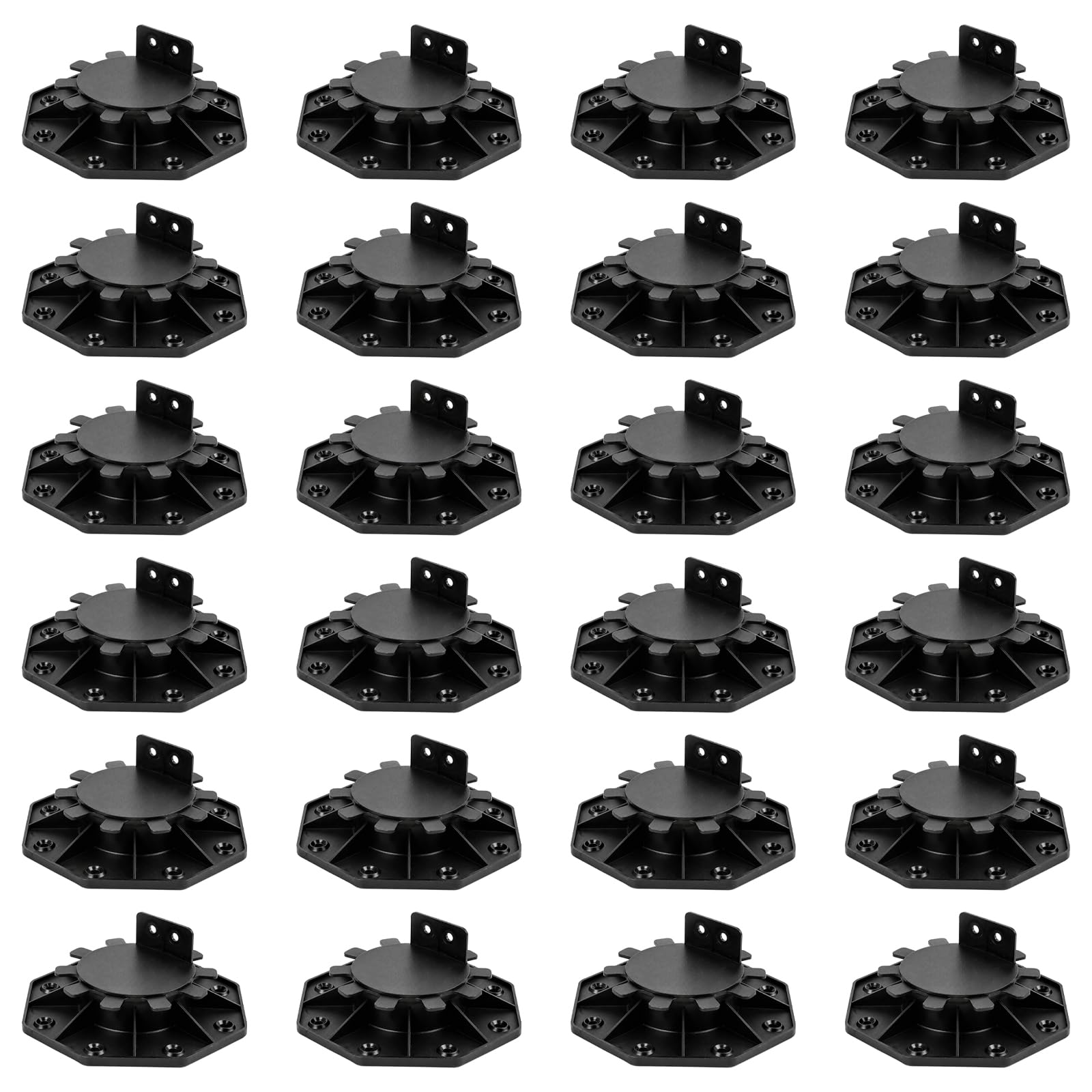 24 Stück Stelzlager Höhenverstellbar 30-60mm Stellfüße für Terrassen