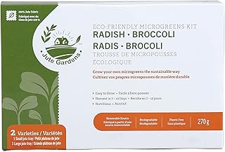 2-Seed Variety Microgreens Growing Kit – Jute Gardens - Seed Starter Tray - Eco-Friendly - Broccoli and Radish Sprouting Microgreen Seeds - Healthy Sprouts - Chef Inspired Recipe Cards