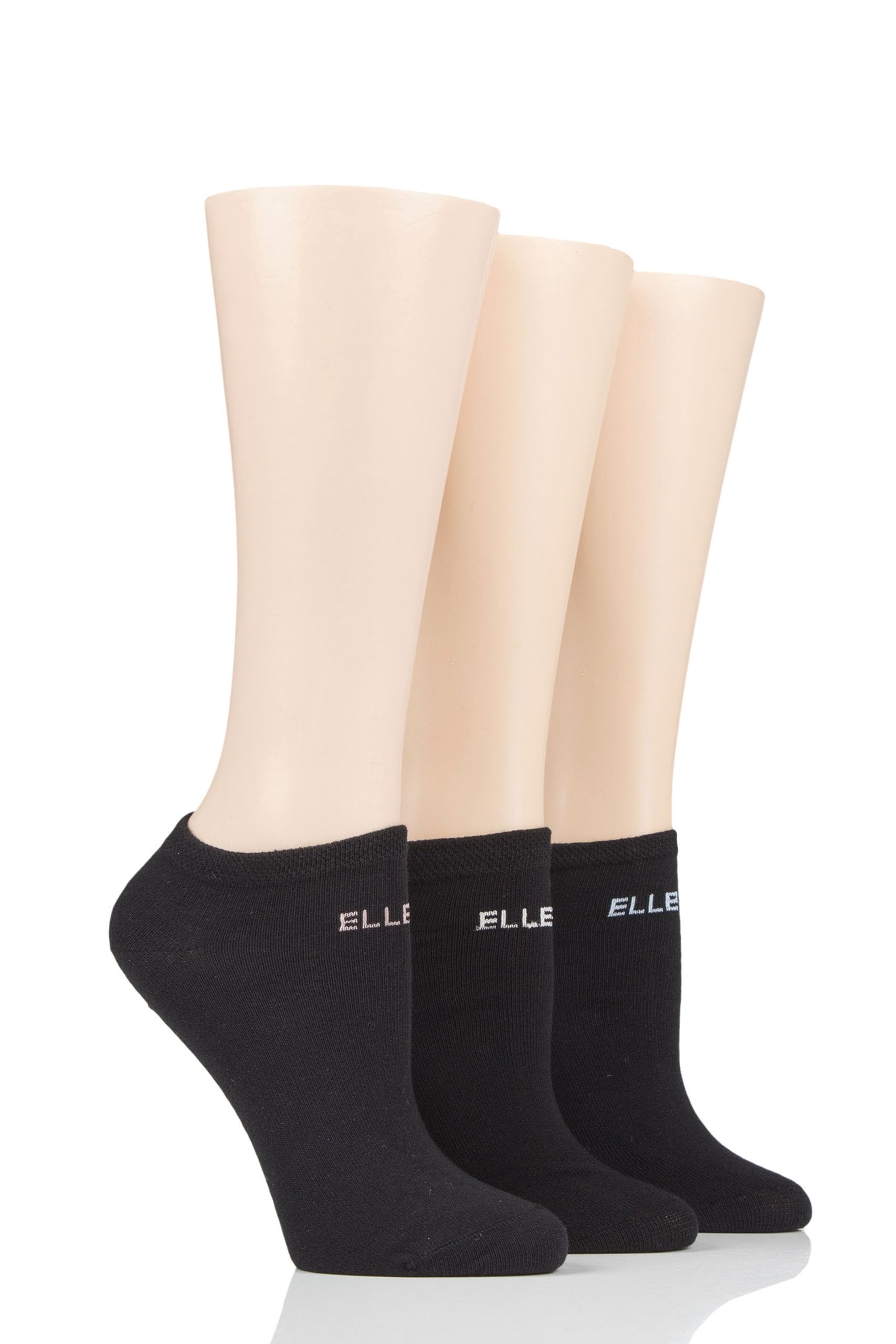 ELLELadies No-Show Socks - Soft Cotton in Plain, Stripe and Patterned Styles Multipack of 3 Size 4-8