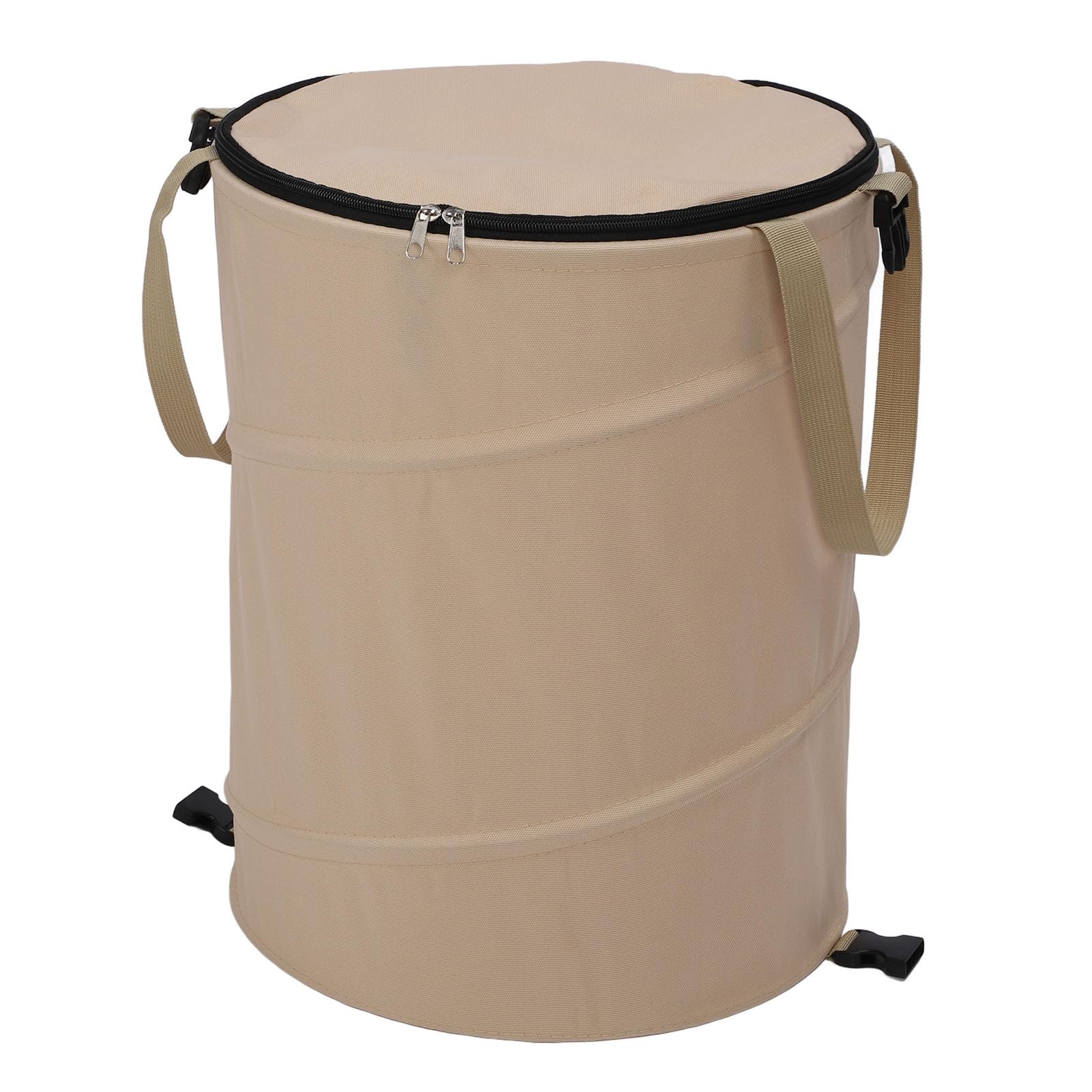 Pattumiera da Esterno Robusto Coperchio Riutilizzabile con Cerniera Contenitore per Rifiuti da Giardino Pieghevole di Grande capacità per il Campeggio (Colore del caffè)