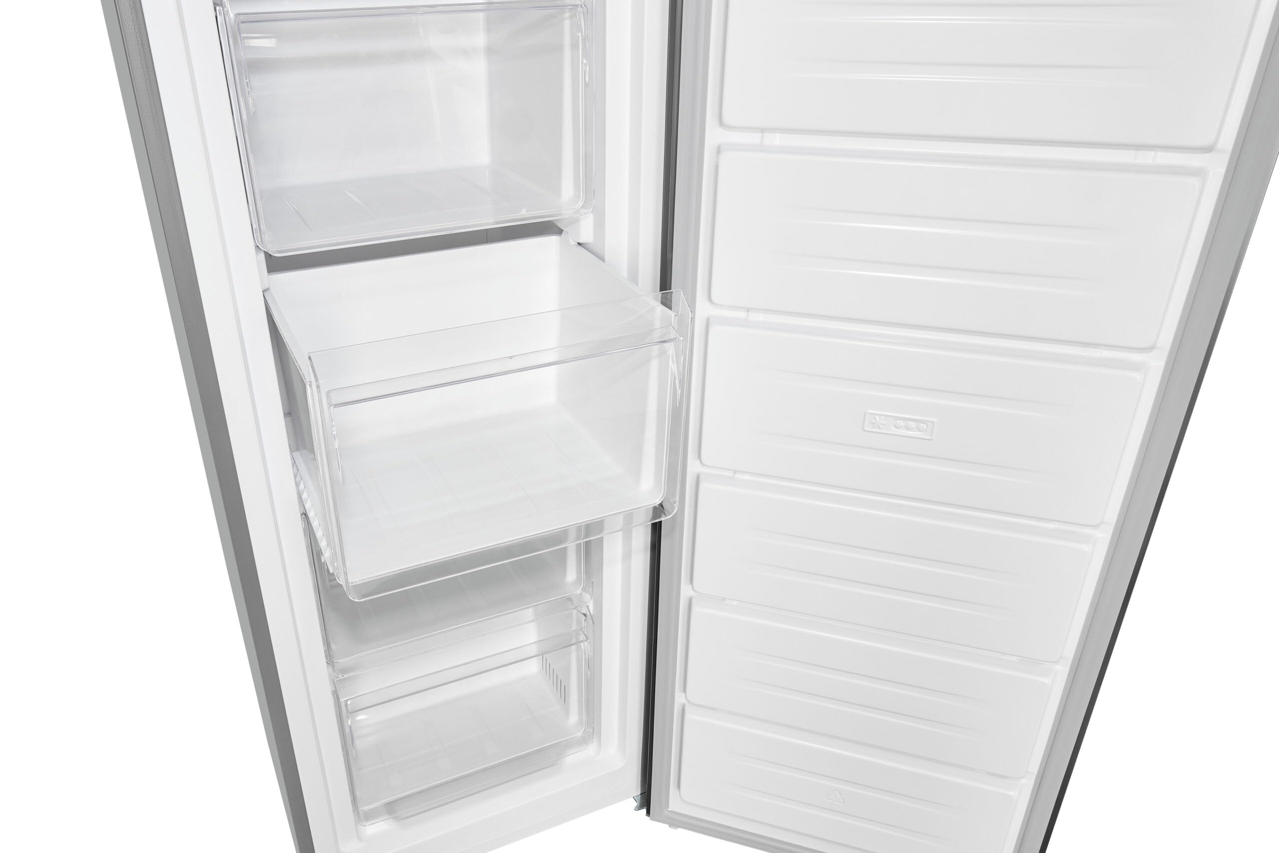 Exquisit® Congelador Vertical 204L, Color Inoxlook, Clase E, Tecnología No-Frost, Control Digital, Congelación Rápida, Puerta Reversible, Alarma Acústica Puerta Abierta, Medidas 170,0x54,5x59,5cm