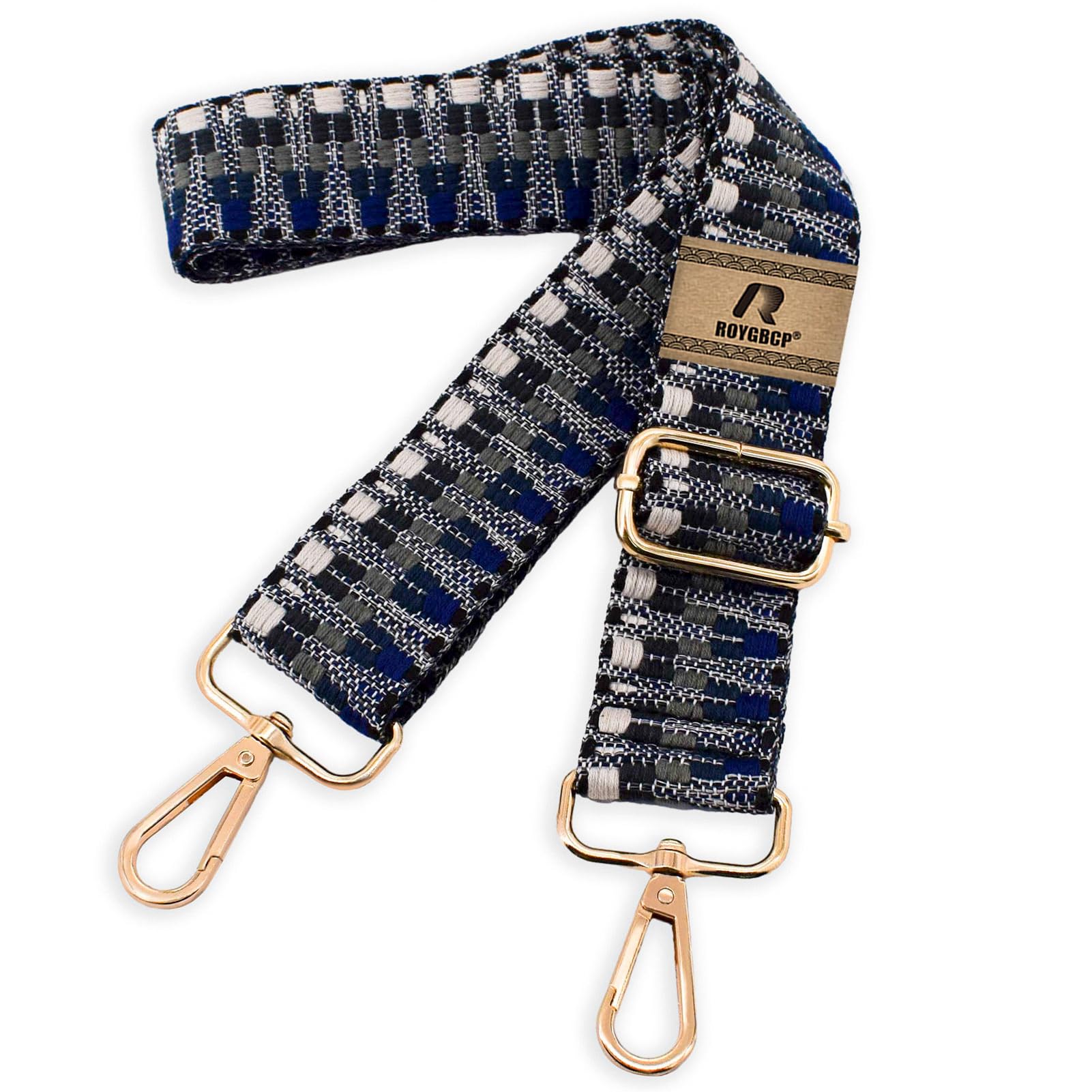 Roygbcp Women's Blue Wide Purse Strap Adjustable Crossbody Strap - Replacement Straps For Purses, Belts, And Bags - Purse Strap Extender And Luggage Backpack Replacement Straps