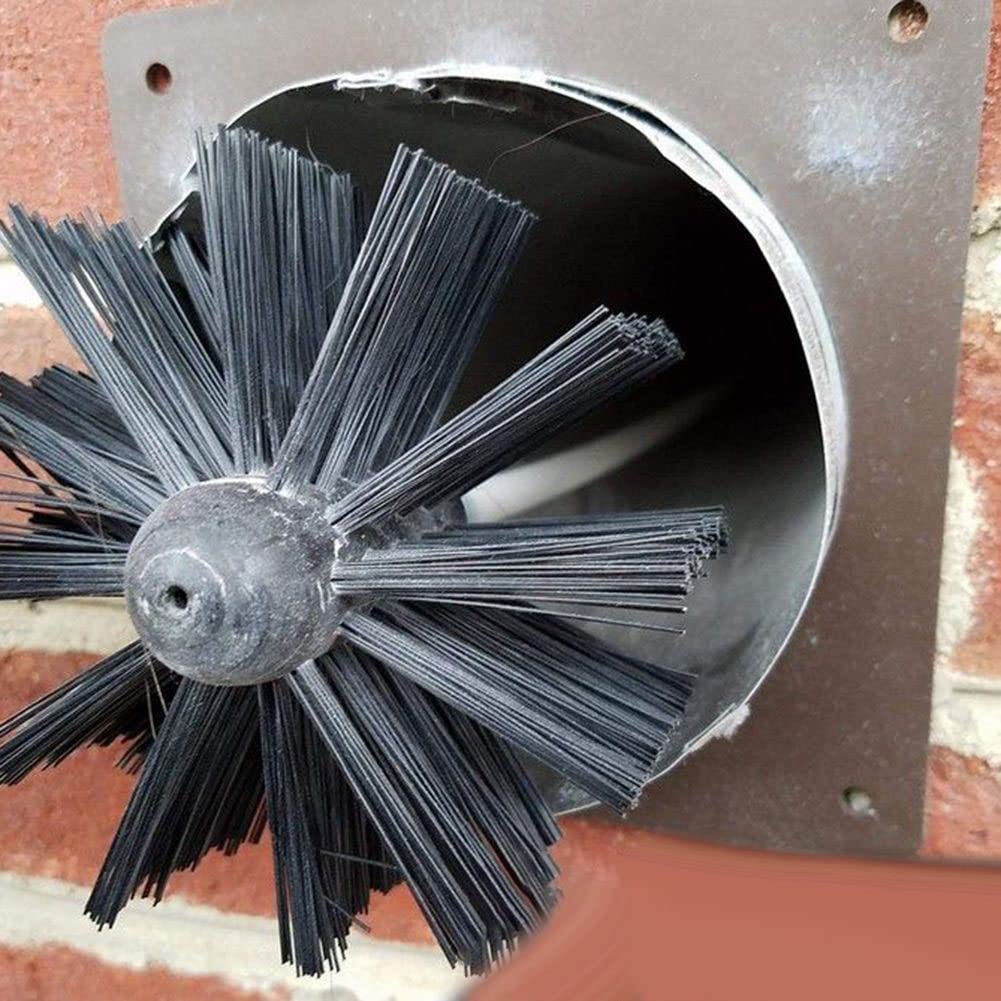 Kit spazzola per la pulizia del camino 200mm Spazzola per la pulizia dello sfiato dell'asciugatrice Levapelucchi per il camino Strumento per la pulizia della canna fumaria con setole in nylon