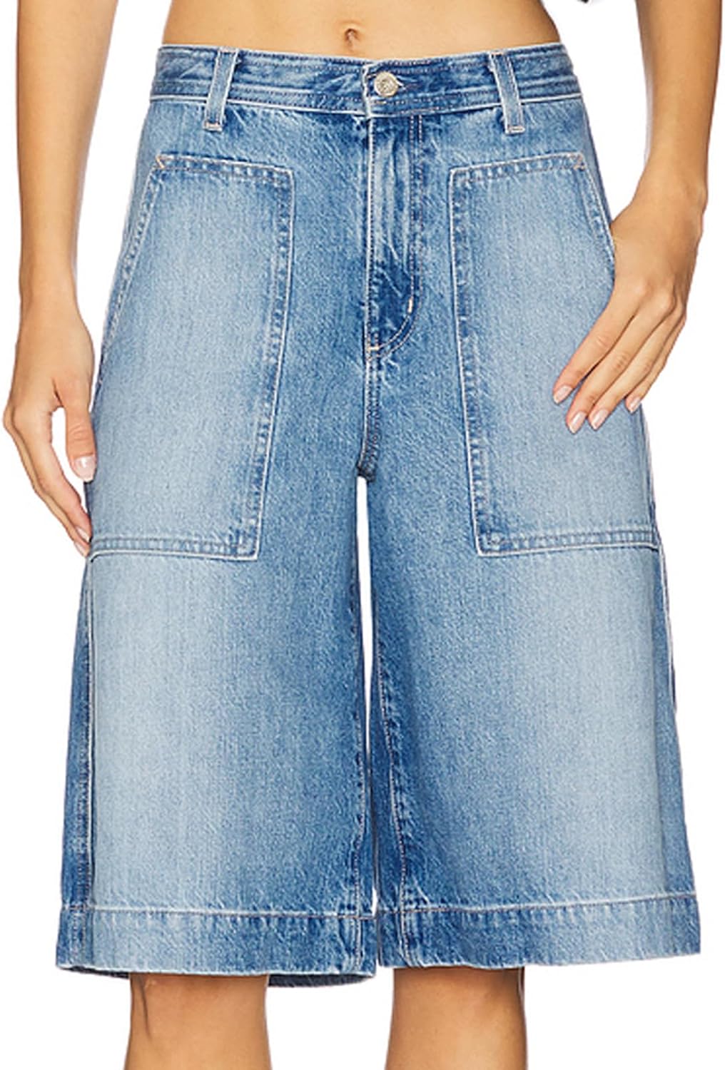 Astylish Women's High Waisted Wide Leg Denim Shorts Stretchy Trendy Utility Jorts Oversized Patch Pockets Bermuda Jean Short - Image 3