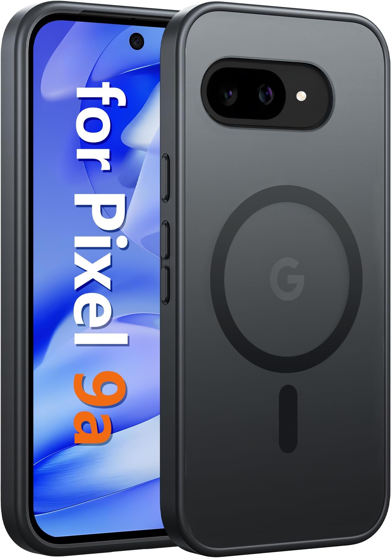FNTCASE for Google Pixel 9a Case: [Compatible with Magsafe] Translucent Matte Magnetic Phone Cover - Military Grade Drop Protection - Shockproof Protective Cases for Pixel 9A (Black)