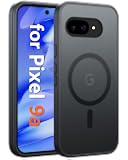 FNTCASE for Google Pixel 9a Case: [Compatible with Magsafe] Translucent Matte Magnetic Phone Cover - Military Grade Drop Protection - Shockproof Protective Cases for Pixel 9A (Black)