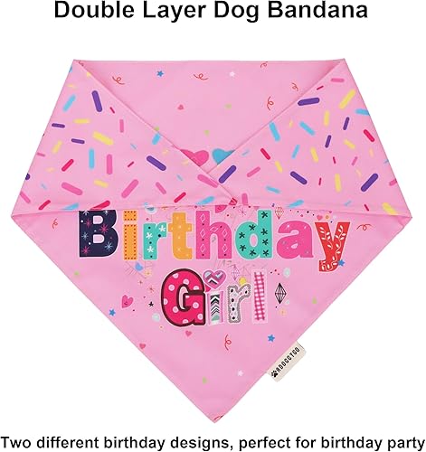Miniatura 6 de ADOGGYGO Suministros para fiestas de cumpleaños para perros, sombrero de cumpleaños con números para perro, cachorro, bandana de cumpleaños (rosa)