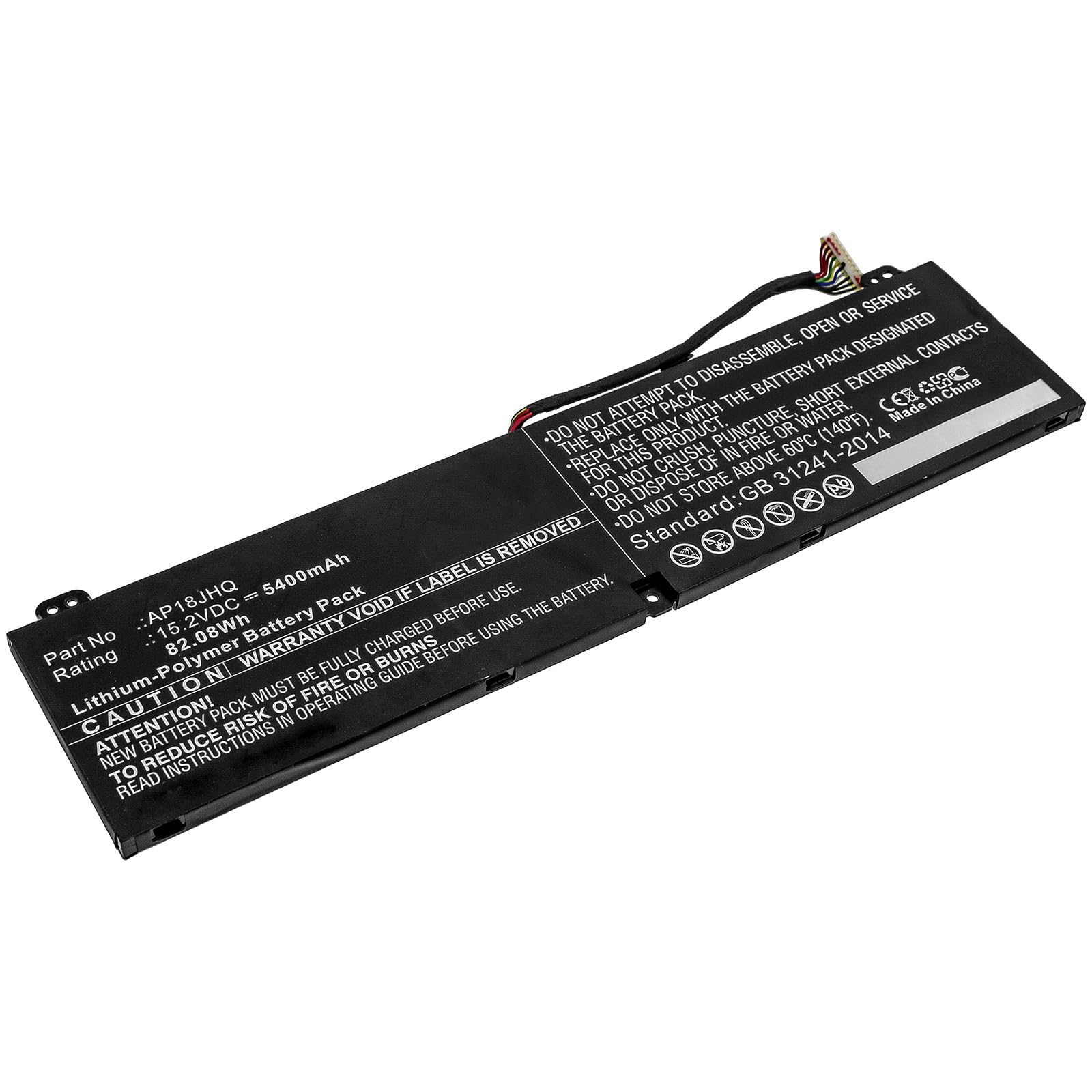 Replacement Battery for Ace'r AP18JHQ,KT.00408.001,5400mAh,15.2V