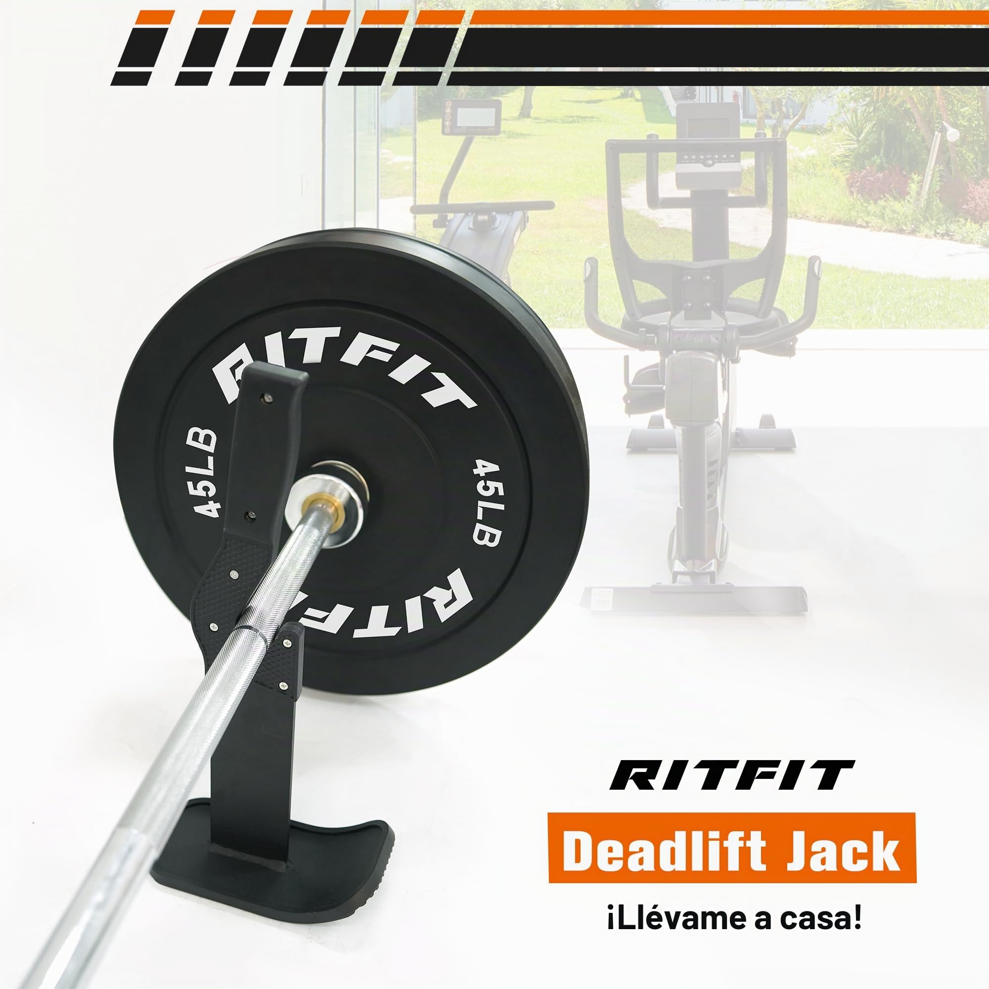 RITFIT Deadlift Jack/Barbell Jack Descargar 660LB Barbell Stand Bar con mango antideslizante y base,Perfecto para ejercicios de peso muerto y placas de barra de carga y descargas de pesas