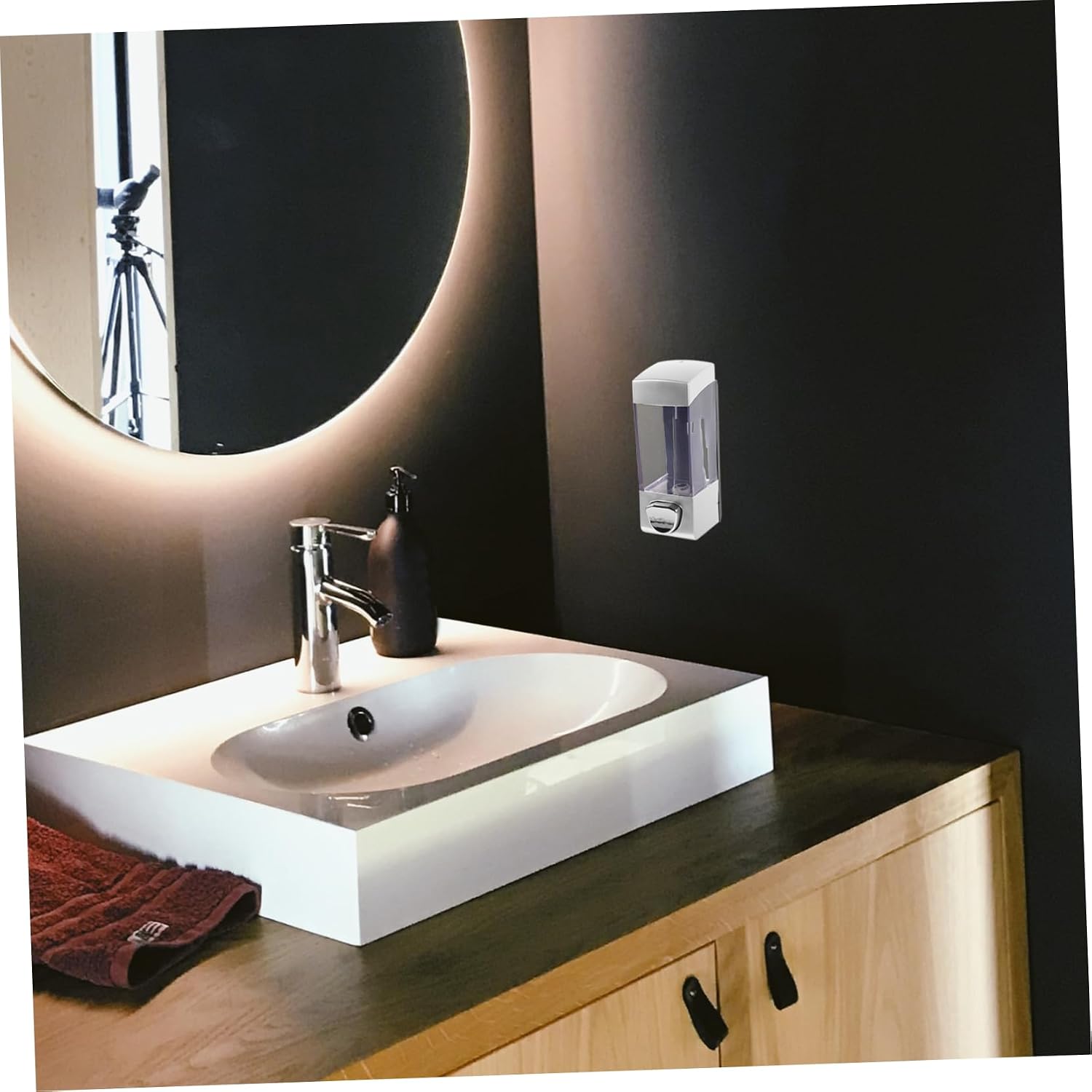 2Pcs Wall Mounted Soap Dispenser Shower Shampoo Container Lightweight Bathroom Soap Holder Transparent Design for Easy Liquid Observation for Kitchen Office