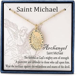 Saint Christopher/Michael/Jude/Joseph/Anthony Necklace for Women Girls Catholic Medal Pendant Jewelry 18+2 Inches