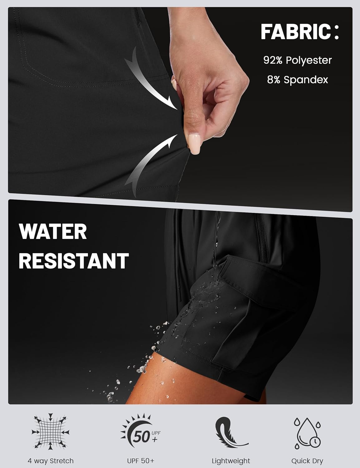 MAGCOMSEN Women's 5'' Hiking Cargo Shorts UPF 50 Quick Dry Lightweight Athletic Golf Outdoor Summer with Zipper Pockets - Image 5