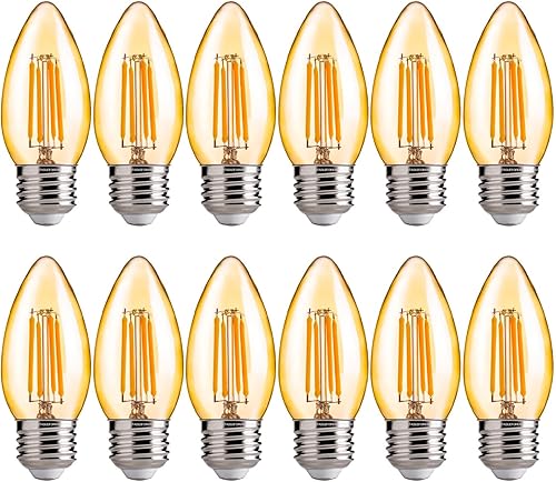 Miniatura 9 de FLSNT Bombillas de candelabro regulables equivalentes a 60 W, base E26 B11, lámpara LED B11, 2700 K blanco suave, paquete de 6