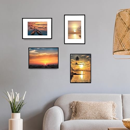 Miniatura 6 de Fixwal Marco de fotos de madera compuesta de 24 x 36 pulgadas con plexiglás pulido en color negro