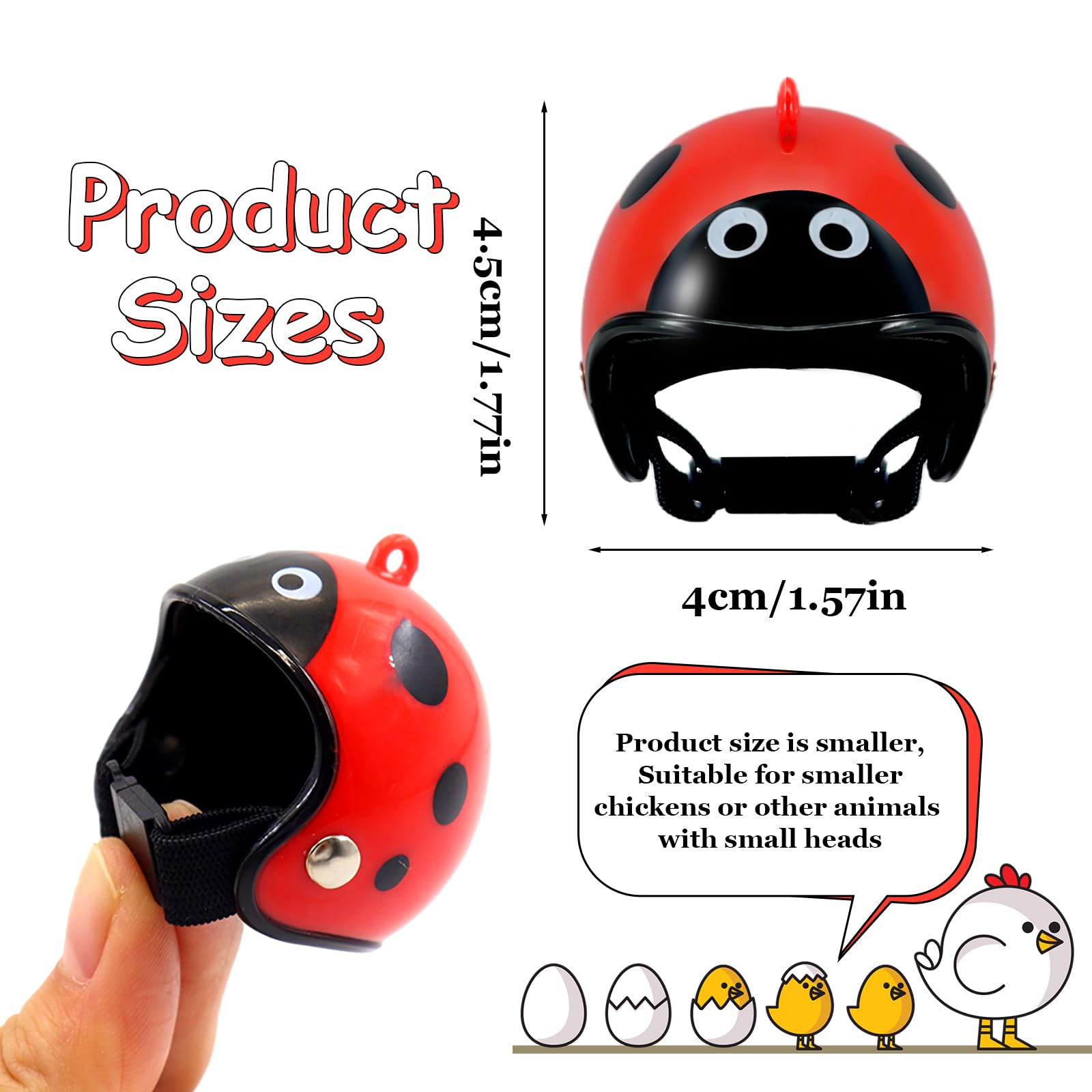 Zaruatu 8 Pcs Chicken Helmet Safety Chicken Hats Adjustable Elastic Helmet Hens Helmet Parrot Bird Hat Pet Costumes for Small Pet Chicken Parakeet Pet Supplies