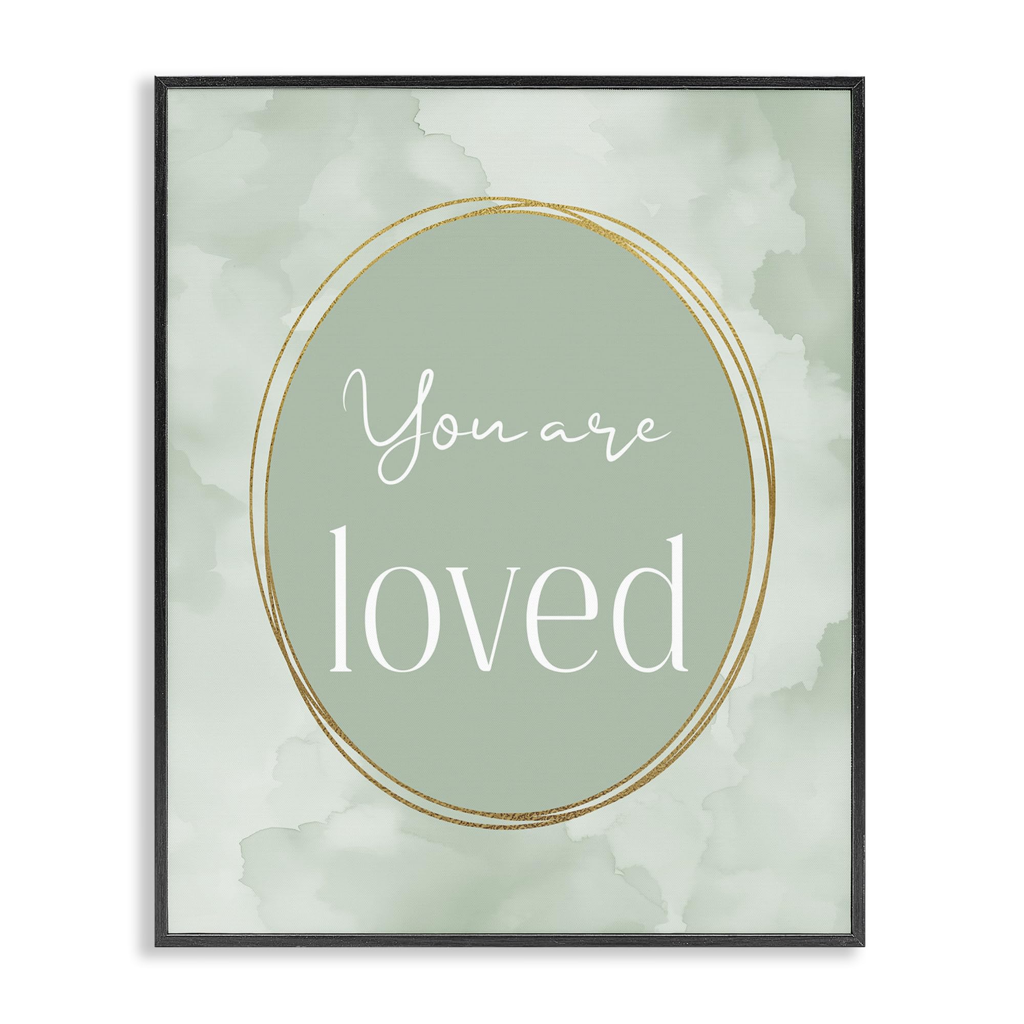 Stupell Industries 'Green Golden Affirmation', Framed Giclee Art, Black, 11 x 14 Inches, Easy to Hang and Sturdy, Made in USA, by Christine Simpson Art