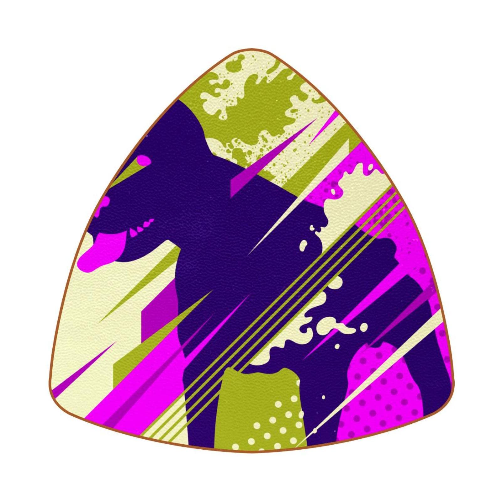 Dessous de verre triangulaires chien abstrait anti-tache de table