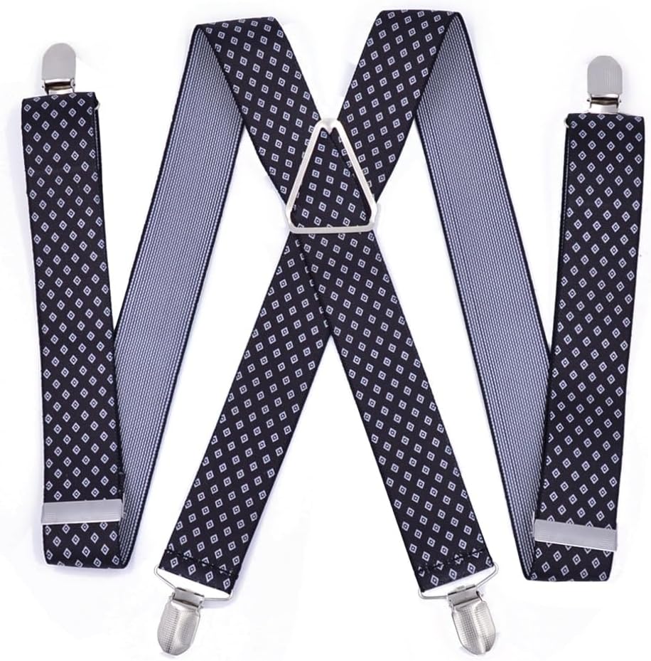 Heavy Duty Big Suspenders for Men Adjustable Elastic X Back Pants Women Suspender for Trousers Braces Straps Clips
