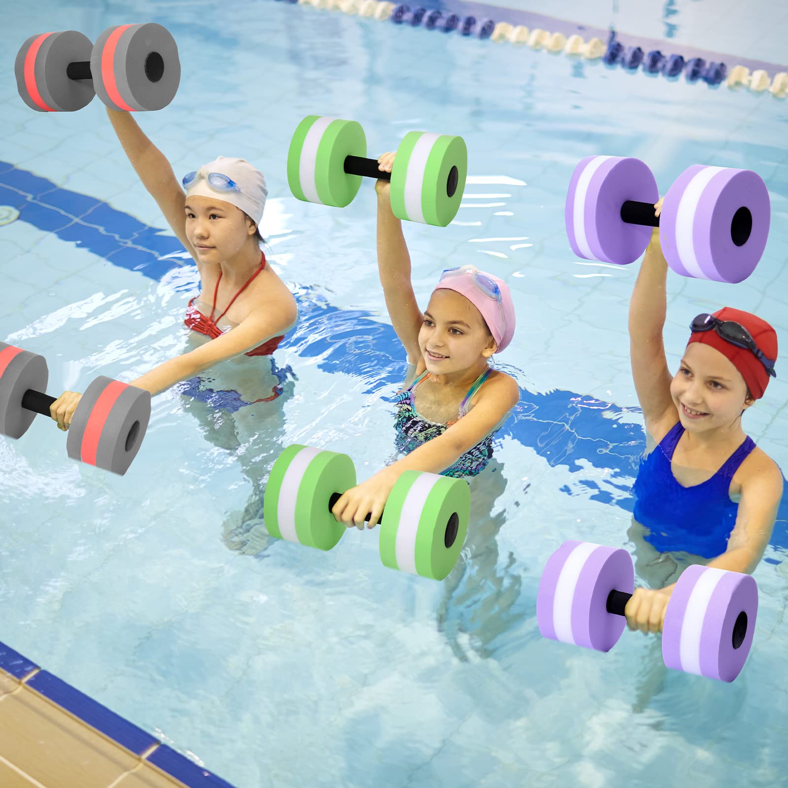 Shappy Wassergewicht, Wasserhanteln, Wasserhanteln, Poolübung, Gewicht, Wasser-Aerobic-Ausrüstung, EVA-Schaumstoff, Hantel-Set, Wasserübungsgerät, Handstange für Fitness, 8 Stück