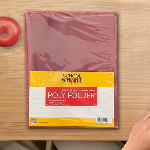 Miniatura 4 de School Smart Take Home - Carpetas resistentes, color rojo, paquete de 24