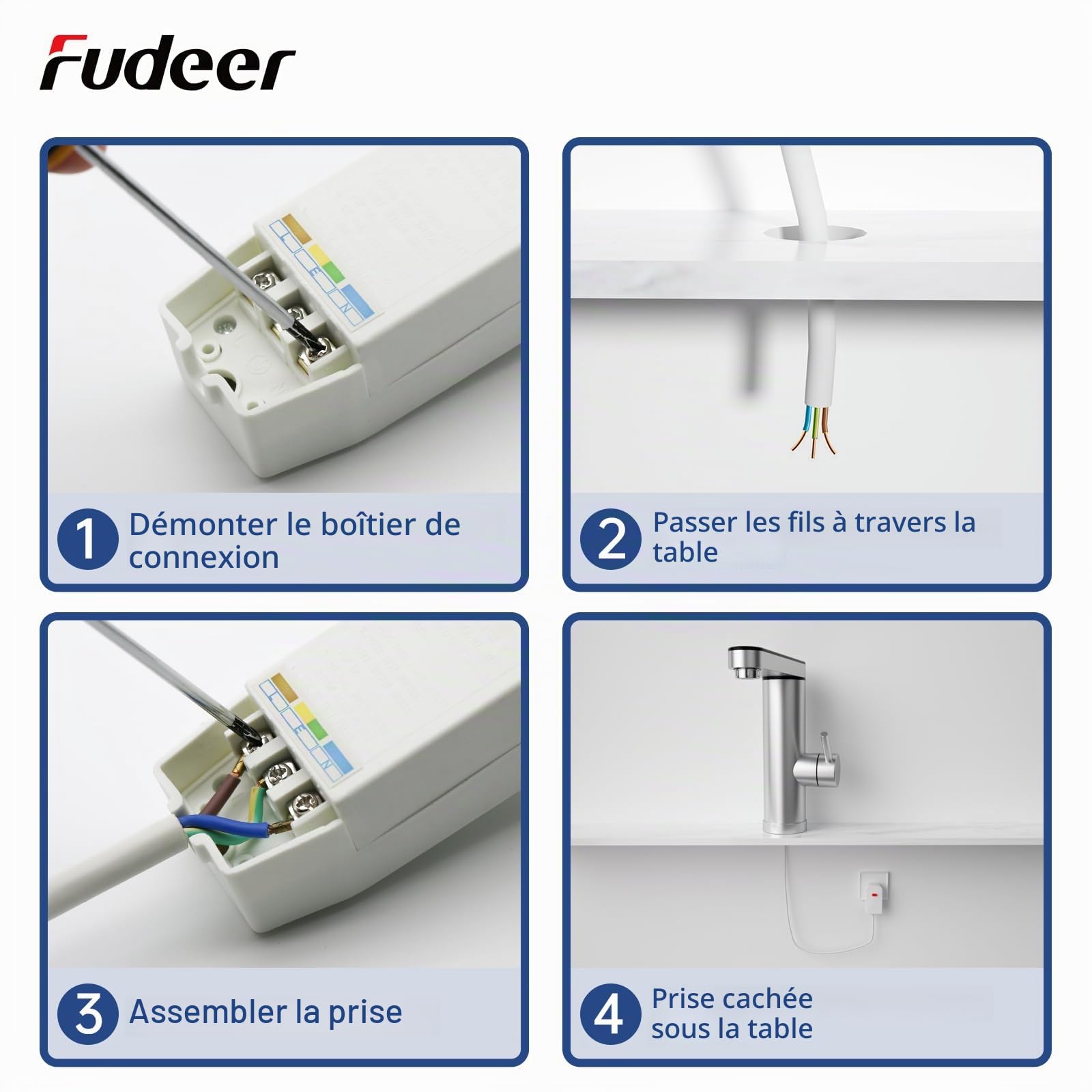 Robinet électrique de salle de bain avec chauffe-eau instantané 230 V, 3,3 kW avec affichage numérique (30-45 ℃), chauffage rapide, bec rotatif à 120 °, acier inoxydable 304 (argent)
