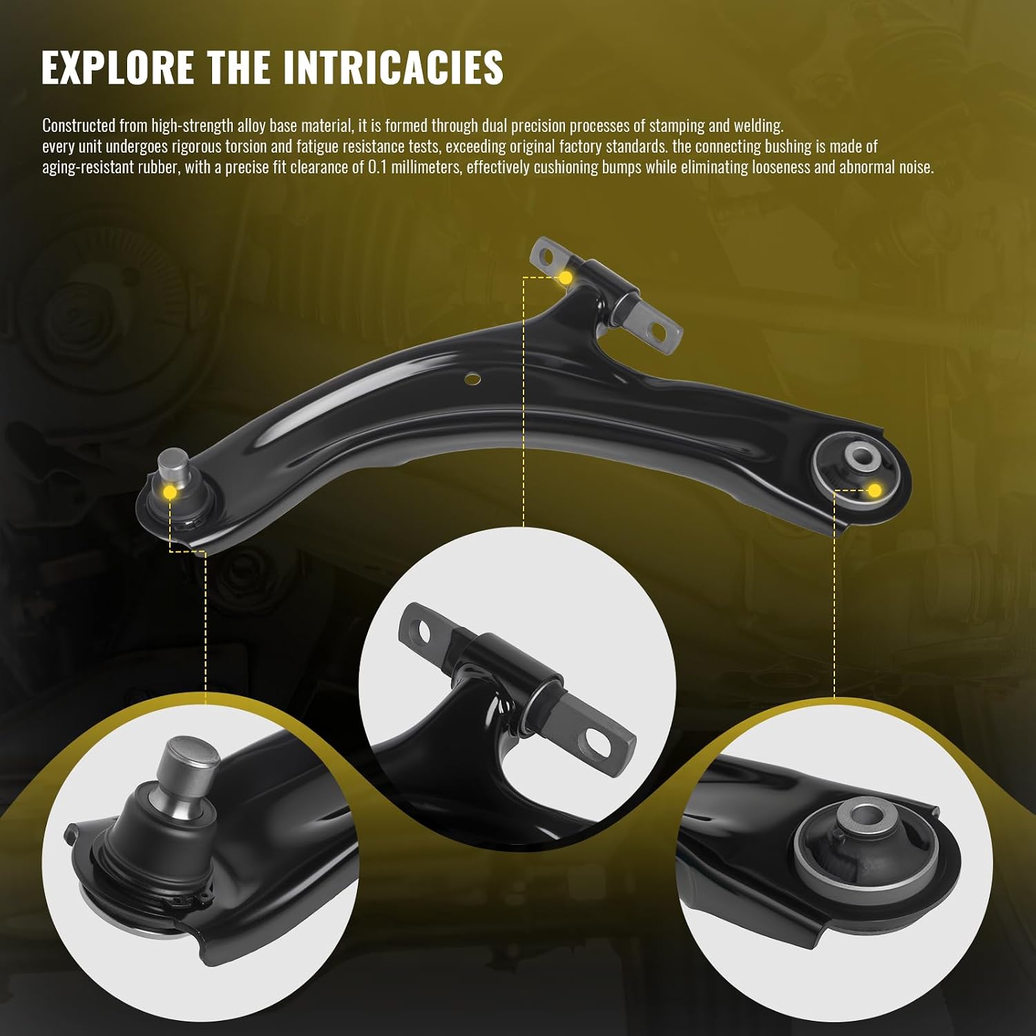 TUCAREST 10Pcs Suspension Kit Fit For 08-13 Ni-ssan Rogue, 14-15 Rogue Select, Front Lower Control Arm w/Ball Joint + Outer Inner Tie Rod + Sway Bar + Boots [# K621452 K750783 EV800550 ES800582]