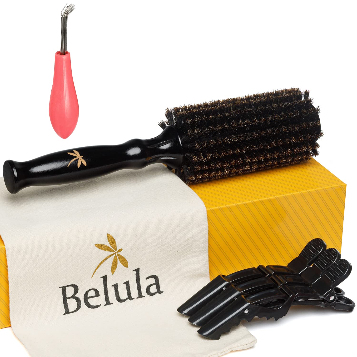 Belula 100 Soft Boar Bristle Round Brush for Blow Drying