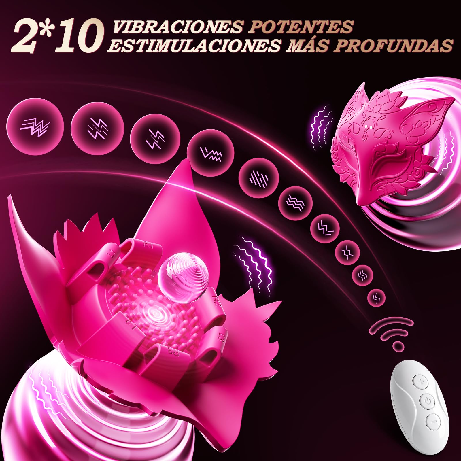 Vibrador Mujer Juguetes Eróticos Para Pareja Sexuales - Parche Vibrador Mando Distancia para Pezones con Correa Ajustable y 10 Vibración, Juguetes Sexuales Vibradores Estimulador de Clítoris Femenino