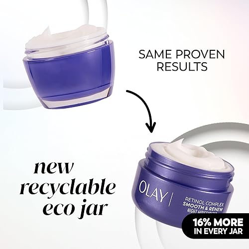 Miniatura 3 de Olay Crema hidratante facial de retinol, crema suave y renovadora para mujeres, sin fragancia, antienvejecimiento, antiarrugas, líneas finas suaves,