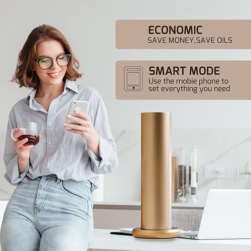 Miniatura 5 de JCLOUD Máquina de aire inteligente con sistema de difusión nebulizante para el hogar, difusor de aceite esencial sin agua Bluetooth para aceites,